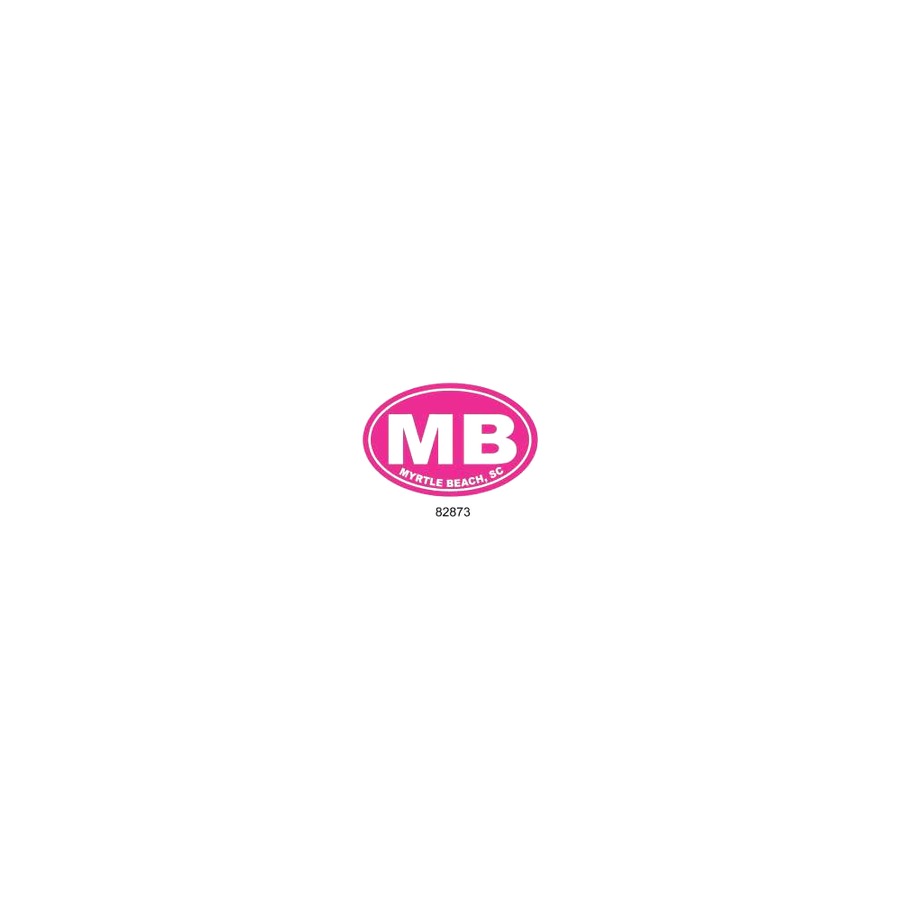 CAR MAGNET MB WHITE ON PINK OVAL