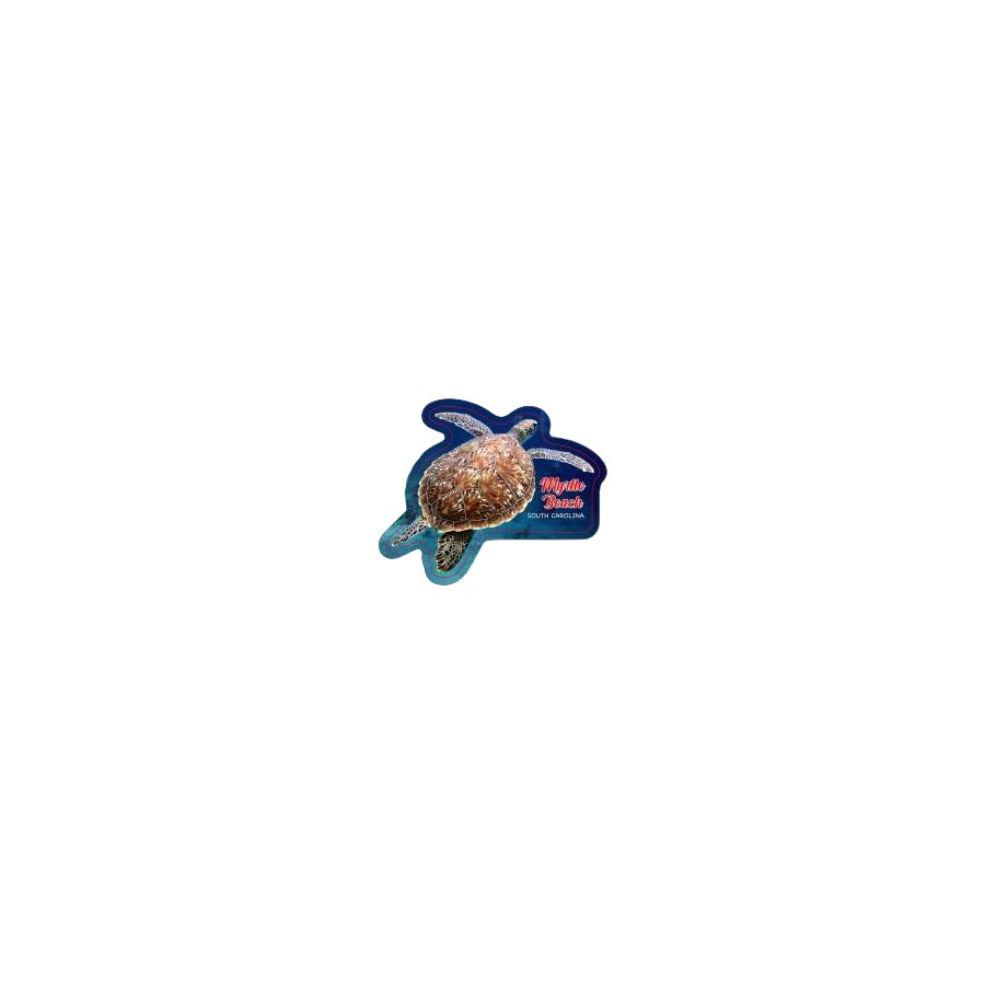 [82878] TURTLE MYRTLE BEACH SC MAGNET DIE CUT EPOXY