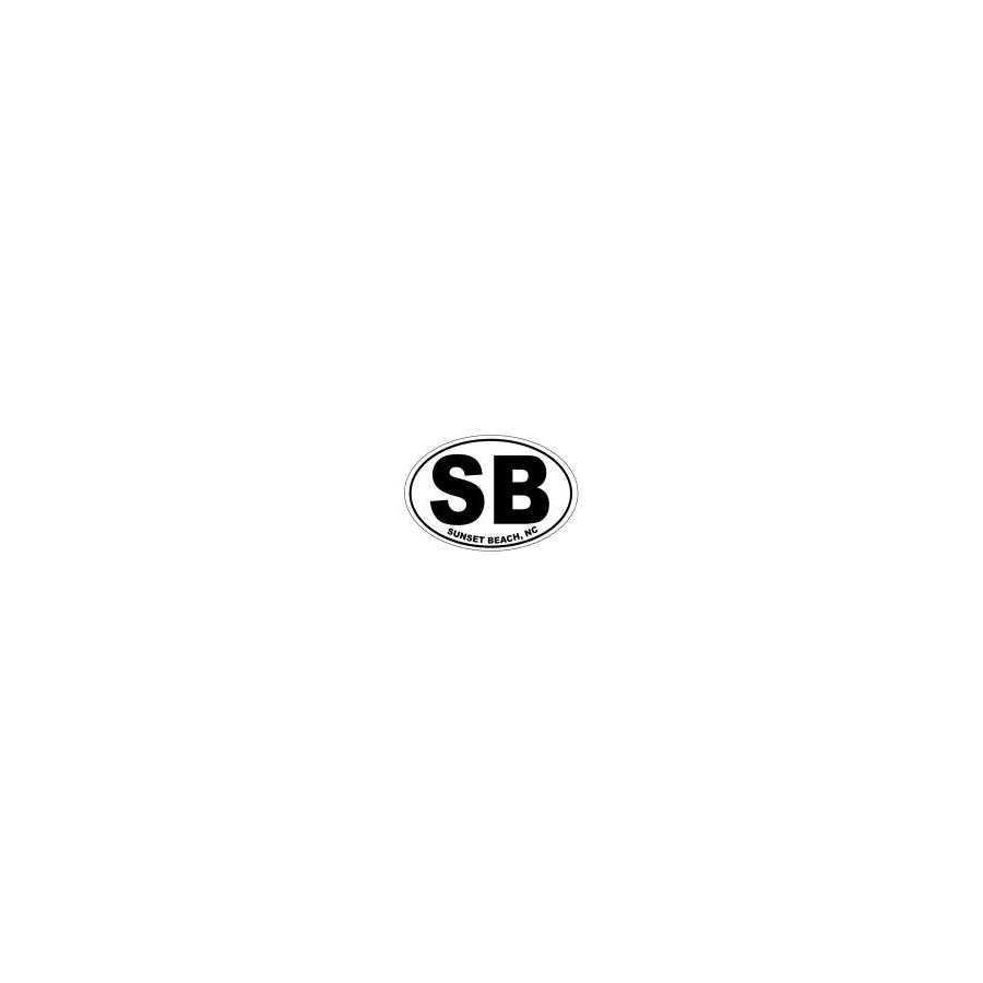 CAR MAGNET SB WHITE W BLACK IMPRINT SUNSET BEACH
