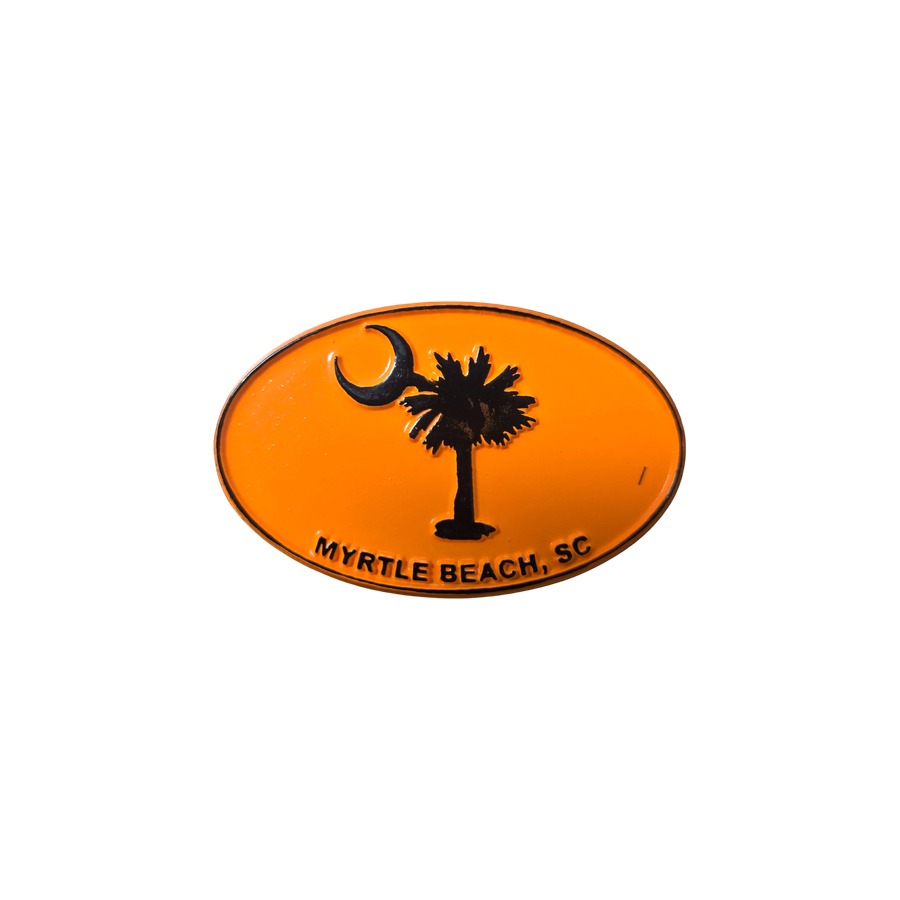 [82966] MAGNET RUBBER MB PALMETTO BLACK ON NEON ORANGE