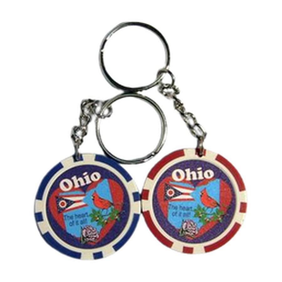 KEYRING POKER CHIP OHIO(BC)