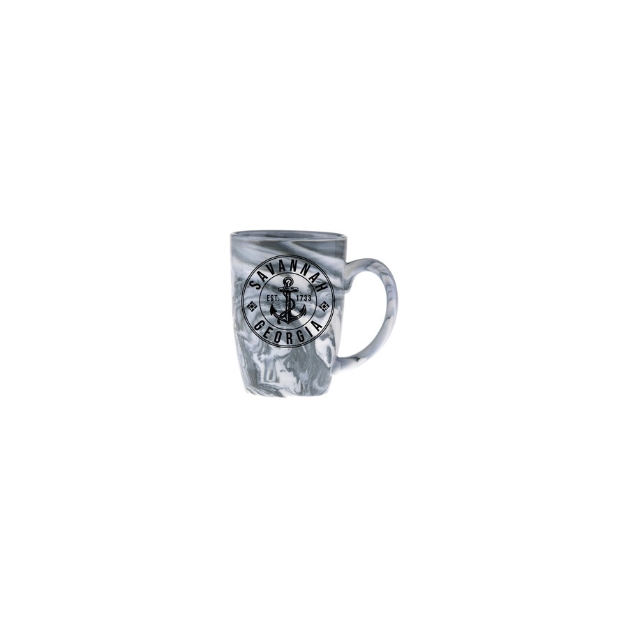 PALERMO MUG BLACK SAVANNAH ANCHOR CIRCLE