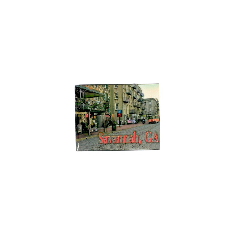 PVC EMBOSSED MAGNET RIVER STREET SAVANNAH W/ GOLD HIGHLIGHTS