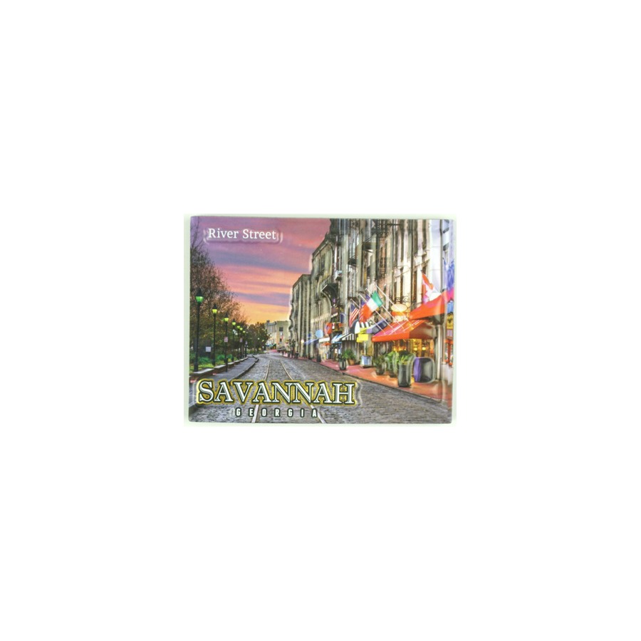 [86306] PVC EMBOSSED MAG SAVANNAH RIVER STREET SUNSET