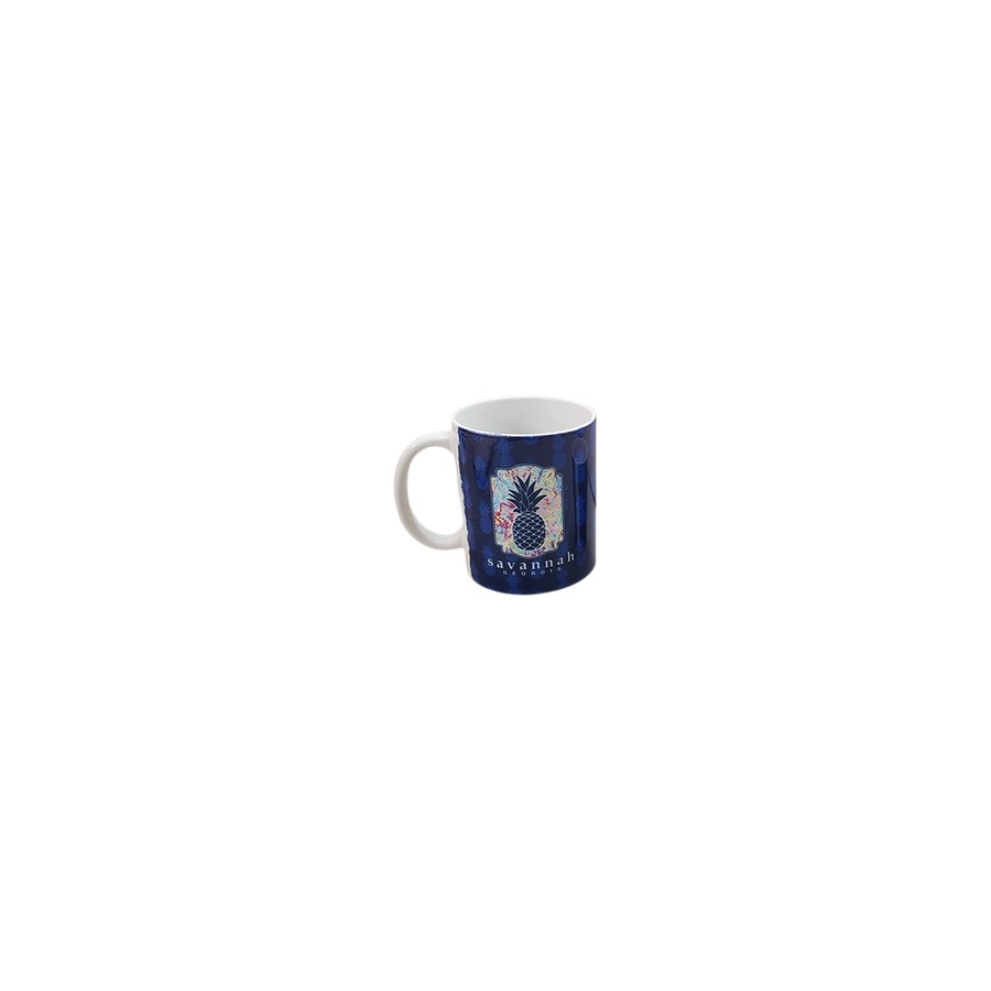 [86325] PINEAPPLE SAVANNAH BLUE COLOR PATTERN FULL WRAP MUG 11OZ