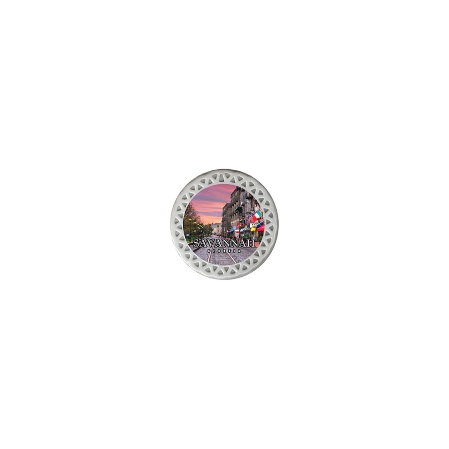 [86327] SAVANNAH RIVER STREET SUNSET PORC. ORNAMENT 3" SUB.