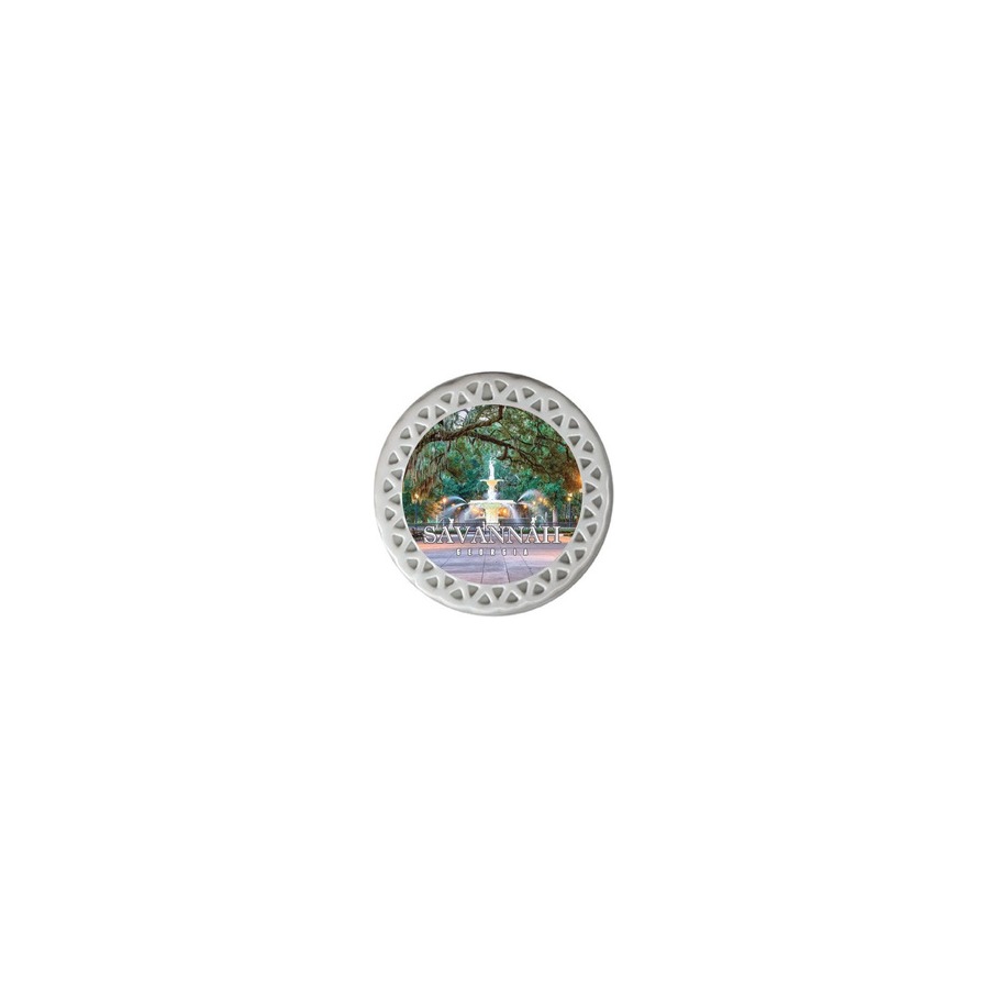 [86328] SAVANNAH FORSYTH PARK FOUNTAIN PORC. ORNAMENT 3" SUB.