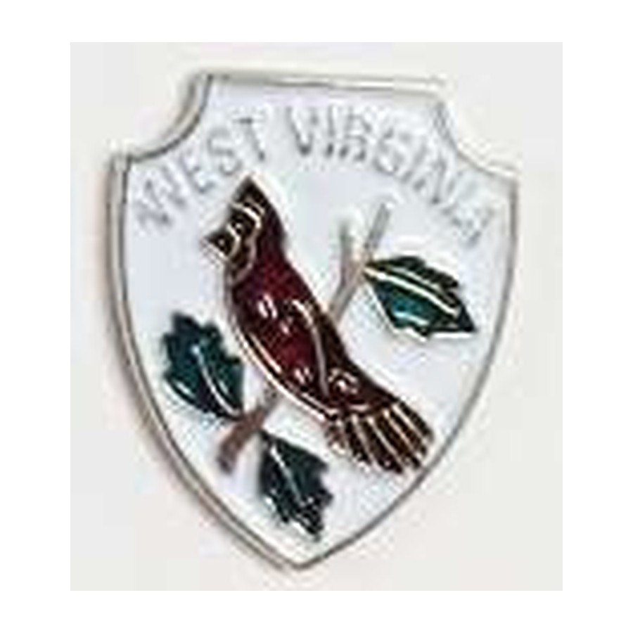 SHIELD WEST VIRGINIA CARDINAL (WHITE)