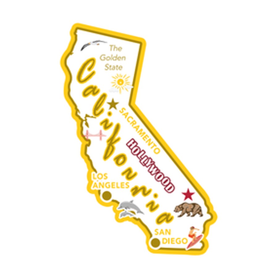 [10203] CA - FOIL DECO STATE MAGNET CALIFORNIA OUTLINE