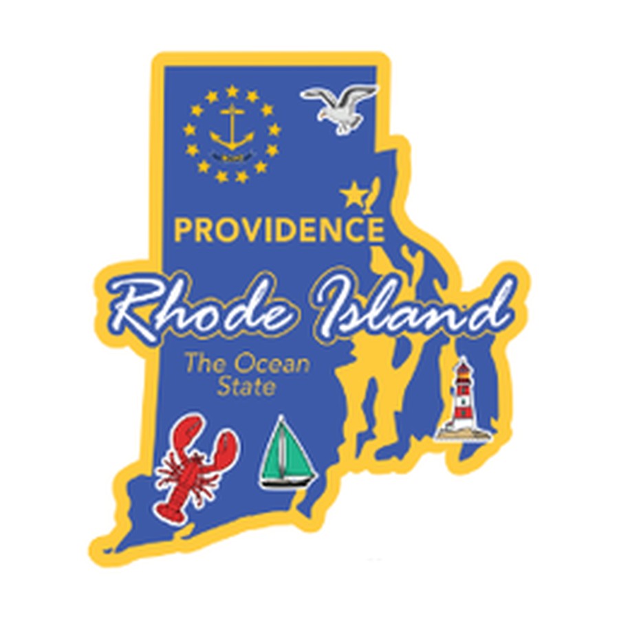 [10229] RI - FOIL DECO STATE MAGNET RHODE ISLAND OUTLNE