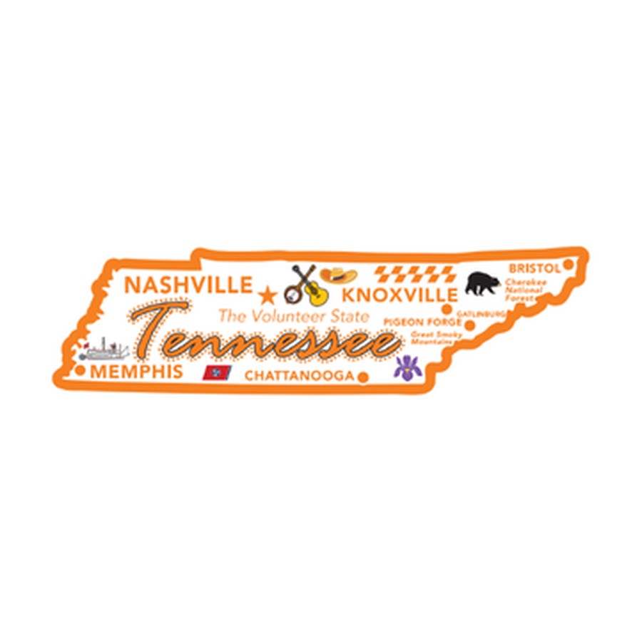 [10231] TN - FOIL DECO STATE MAGNET TENNESSEE OUTLINE