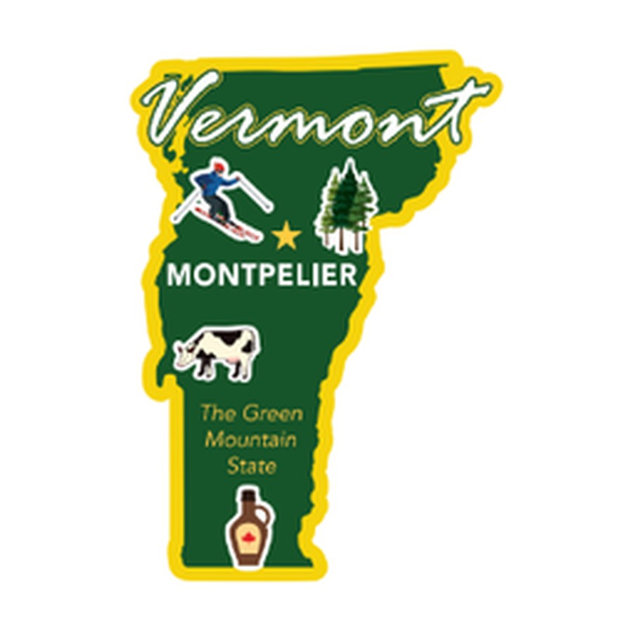 [10234] VT - FOIL DECO STATE MAGNET VERMONT OUTLINE