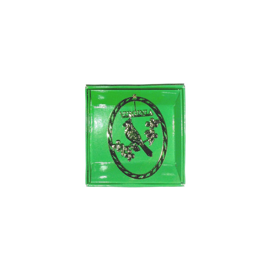 [20635] GOLD ORNAMENT VA BIRD FLOWER