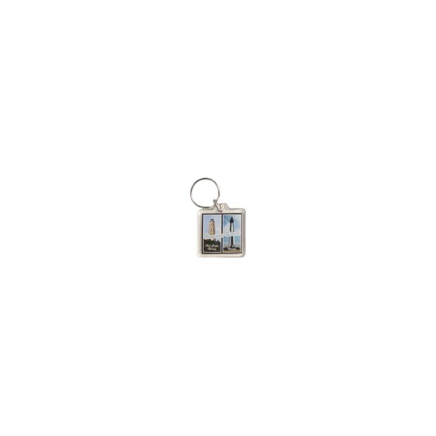 [30096] LUCITE KEYRING VB OLD NEW CAPE HENRY LH SQUARE