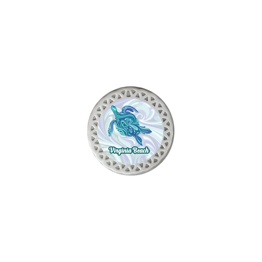 [30169] VB TURTLE TEAL PORC. ORNAMENT 3" SUB.