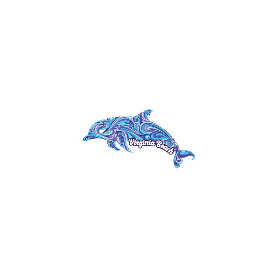 [30172] VB DOLPHIN BLUE SWIRL MAGNET DIE CUT EPOXY