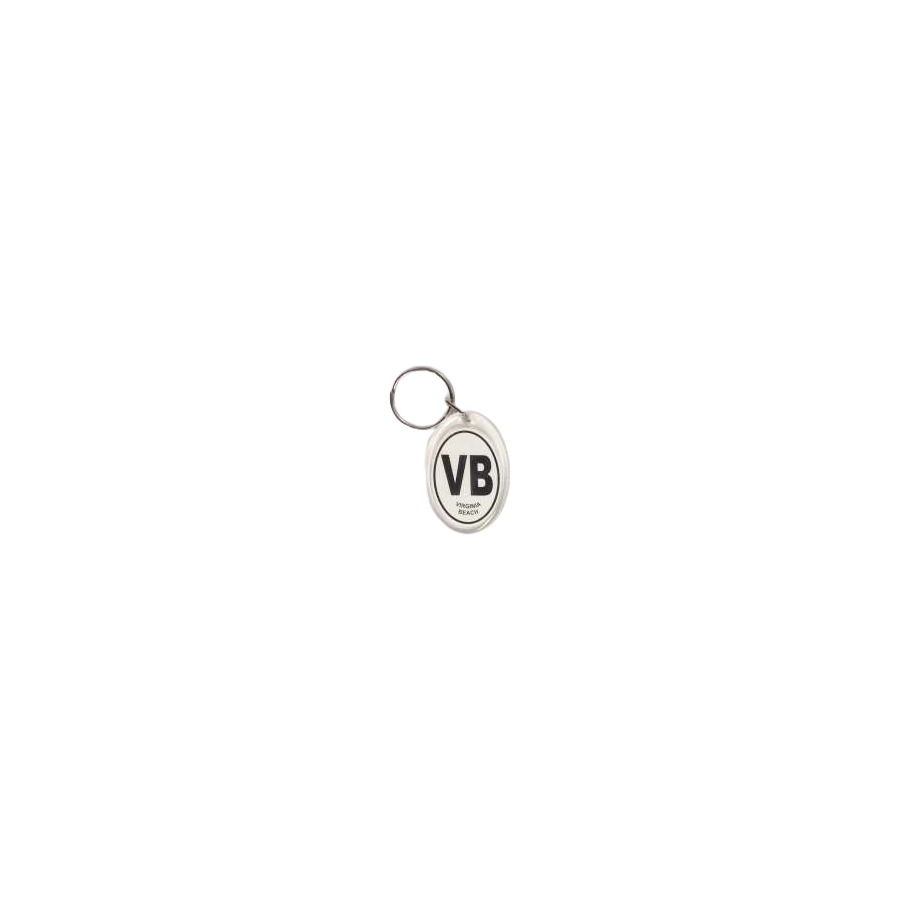 [30198] LUCITE KEYRING VB OVAL VERTICAL TEAR