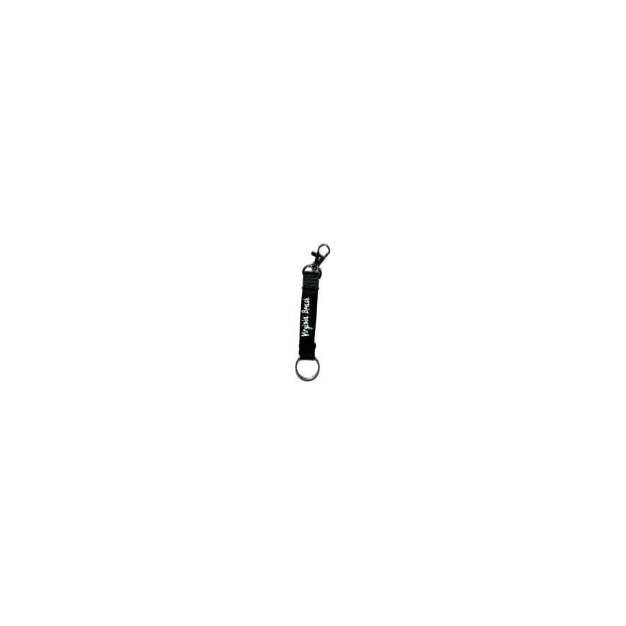 [30484] Key Ring Lanyard Black/White imprint VB