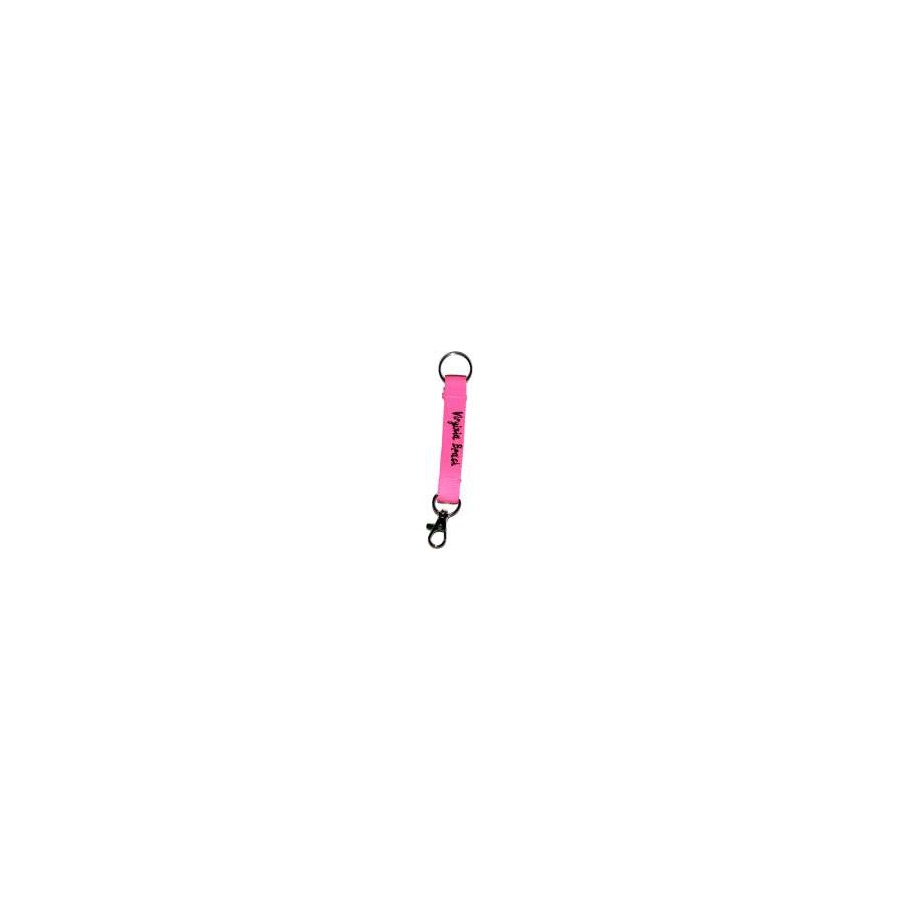 [30488] Key Ring Lanyard Pink/Black Virginia Beach Imprint