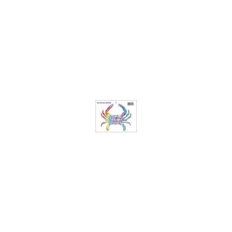 [30706] DIE CUT STKR TIE DYE CRAB VIRGINIA BEACH
