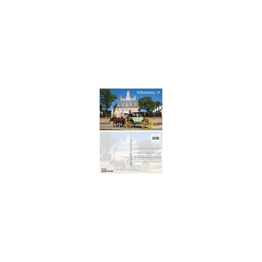 [31108] POSTCARD WILLIAMSBURG GOV PALACE / HORSE & CARRIAGE