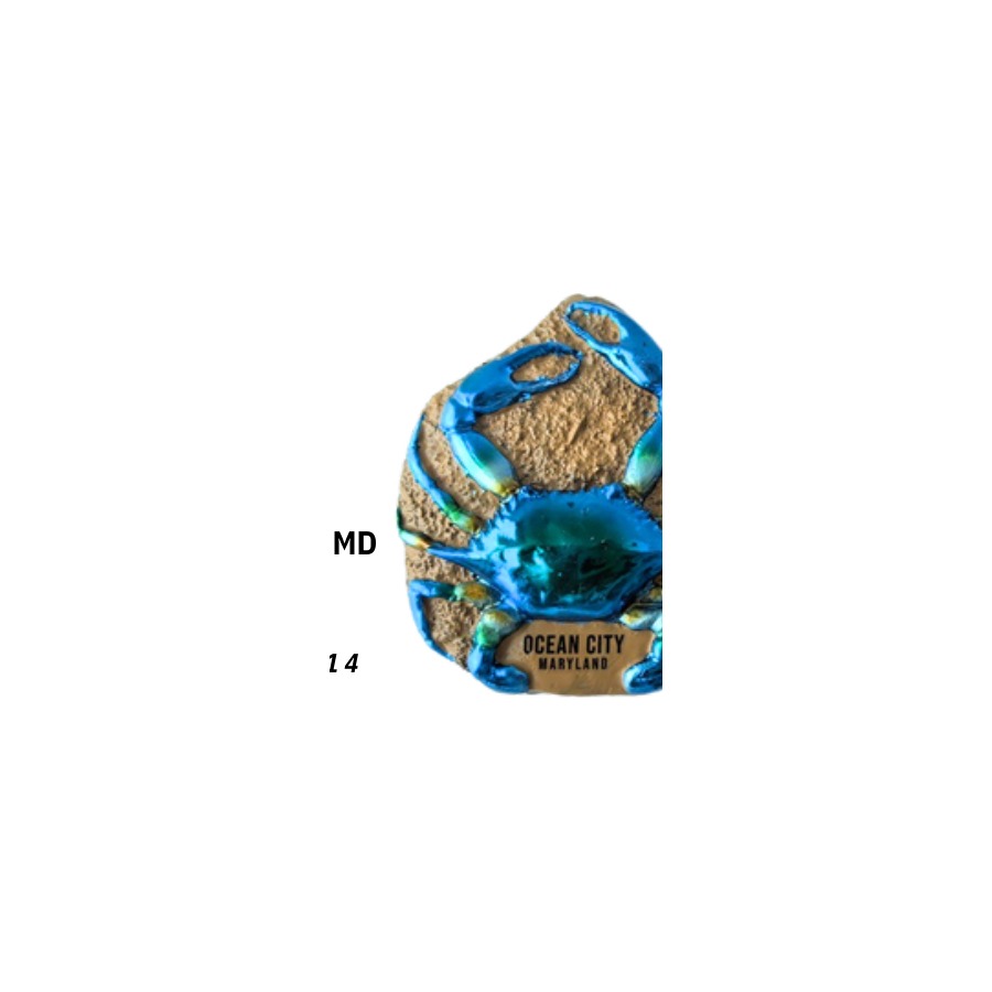 [58131] MAGNET RESIN METALIC BLUE CRAB SAND OCEAN CITY MD