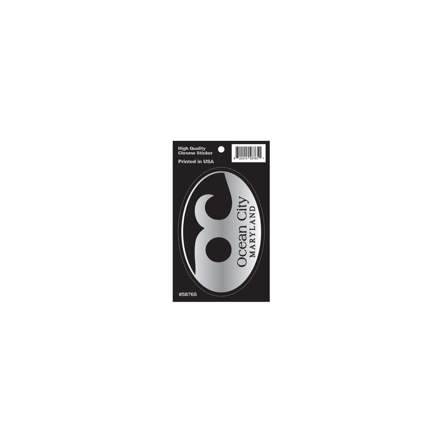 [58765] HANGING OVAL CHROME STICKER OC MD WAVE