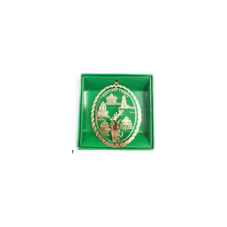 [66035] GOLD ORNAMENT MD LIGHTHOUSES