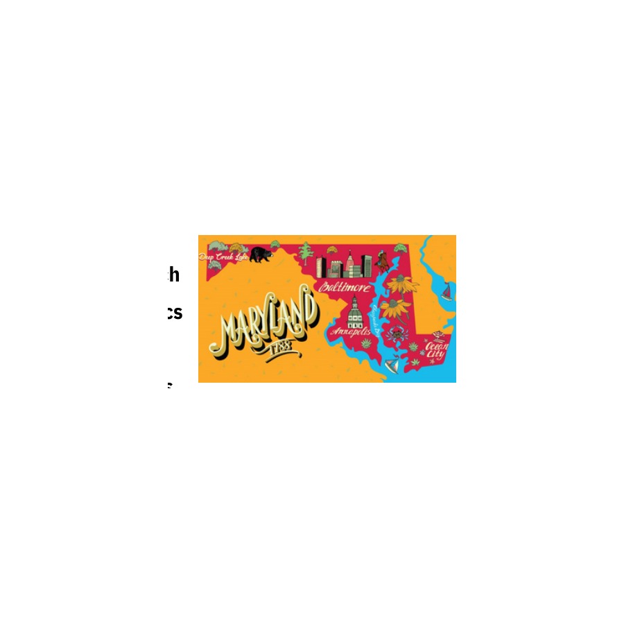 [66259] MARYLAND MAP ICONS FULL WRAP CERAMIC SHOT CUP