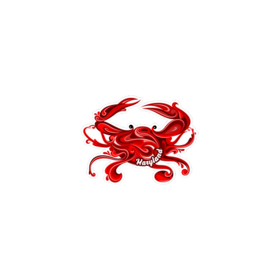 [66296] MD SWIRL CRAB RED EPOXY DIE CUT MAGNET