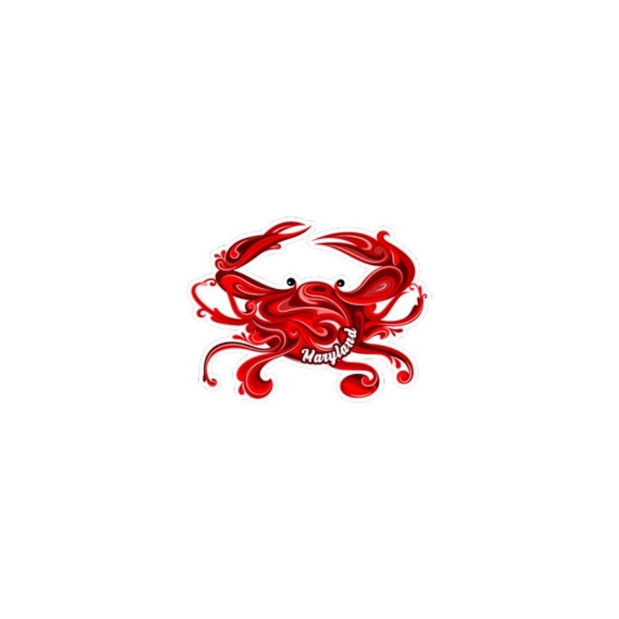 [66298] MD SWIRL RED CRAB EPOXY DIE CUT KEYRING
