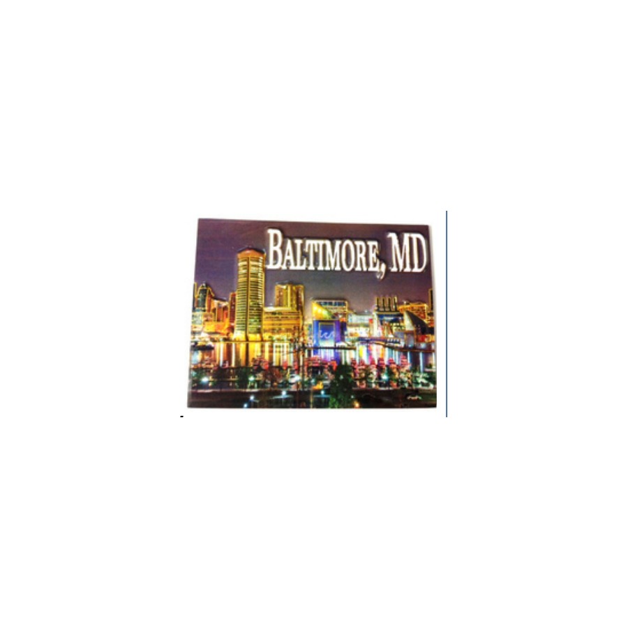 [66805] BALTIMORE SKYLINE PVC EMBOSSED MAGNET/ GOLD HIGHLIGHT