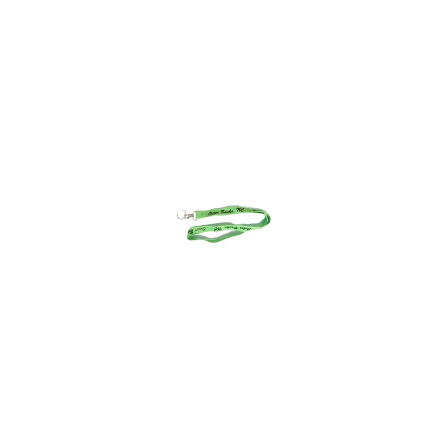 [74078] LANYARD OUTER BANKS GREEN / BLACK IMPRINT SCREEN OBX