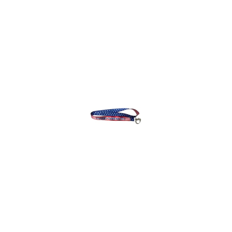 [74925] LANYARD OBX STARS & STRIPES AMERICAN FLAG