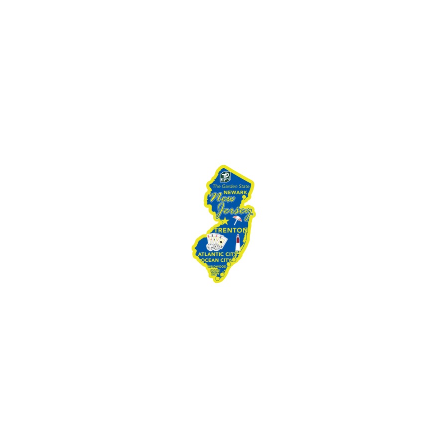 [76301] NJ - FOIL DECO STATE MAGNET NEW JERSEY OUTLINE