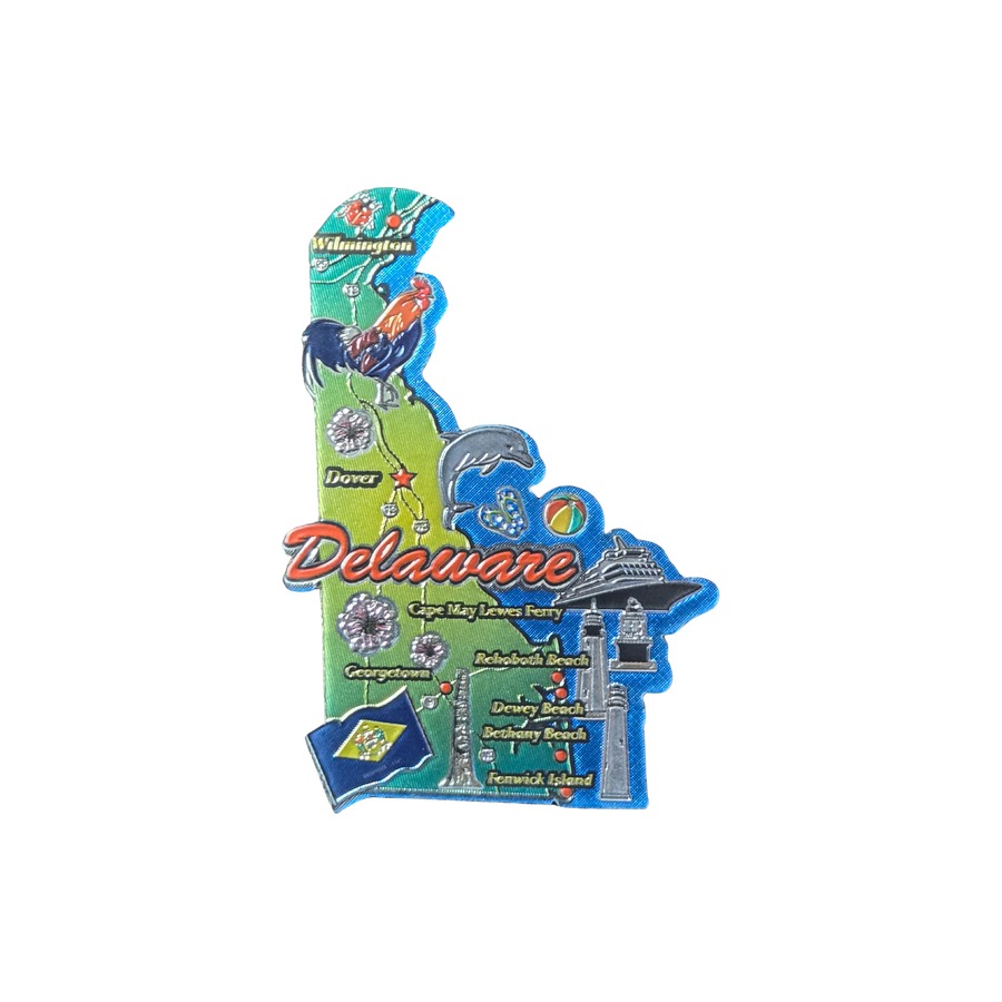 [77408] FOIL 2" DECO MAGNET DELAWARE STATE ICONS