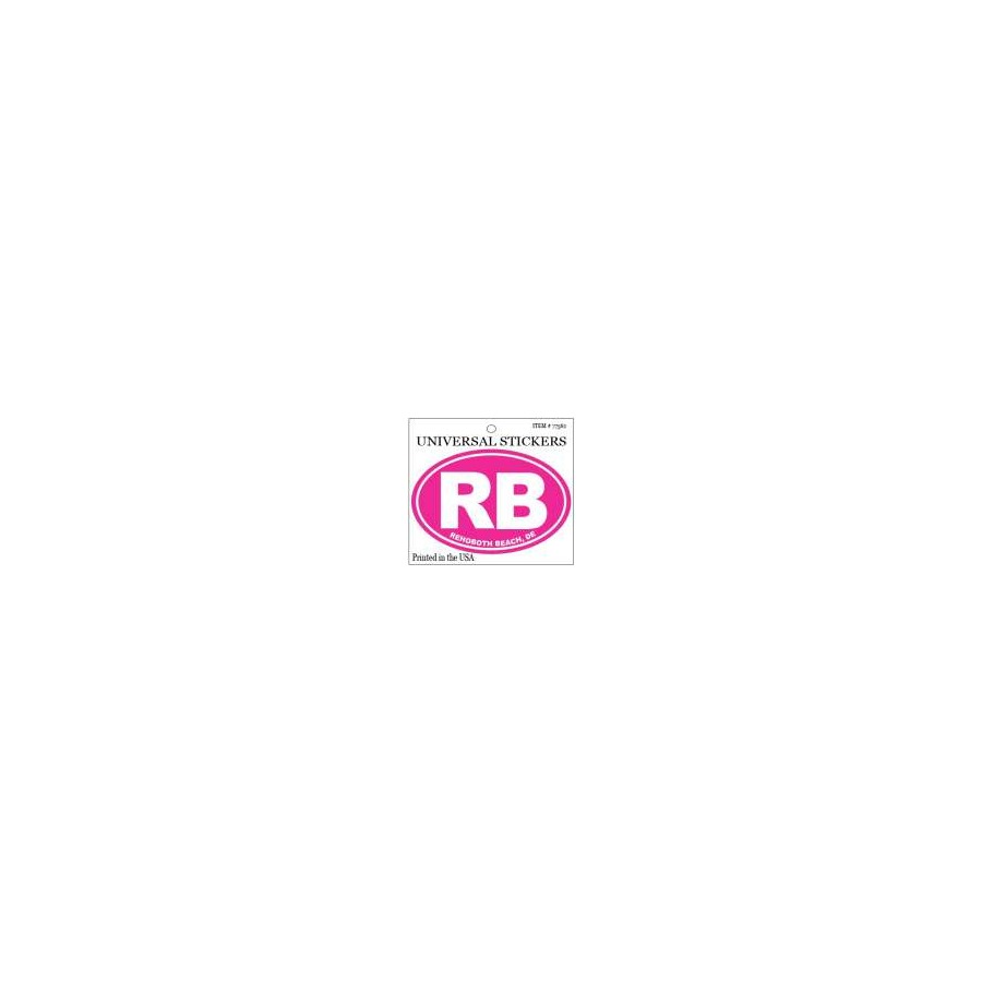 [77562] OVAL STKR HANGING REHOBOTH BEACH PINK
