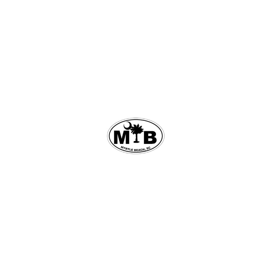 [82864] OVAL STICKER PALMETTO MOON MB MYRTLE BEACH