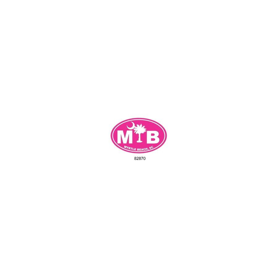 [82870] OVAL STKR MB PALMETTO WHITE ON PINK