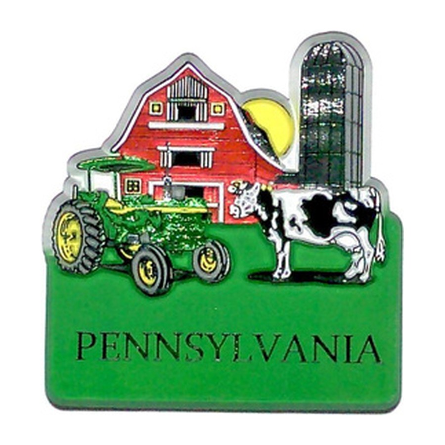 [85002] PLASTIC MAGNET PA FARM SCENE